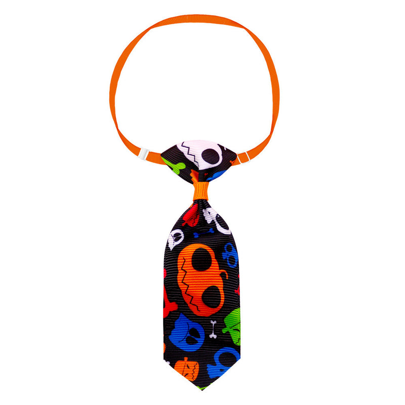 Halloween Skull Necktie for Pets | Adjustable Festive Tie for Cats and Dogs