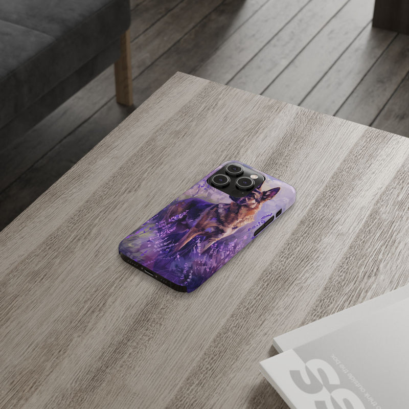 German Shepherd Dog with Flowers Slim iPhone Cases