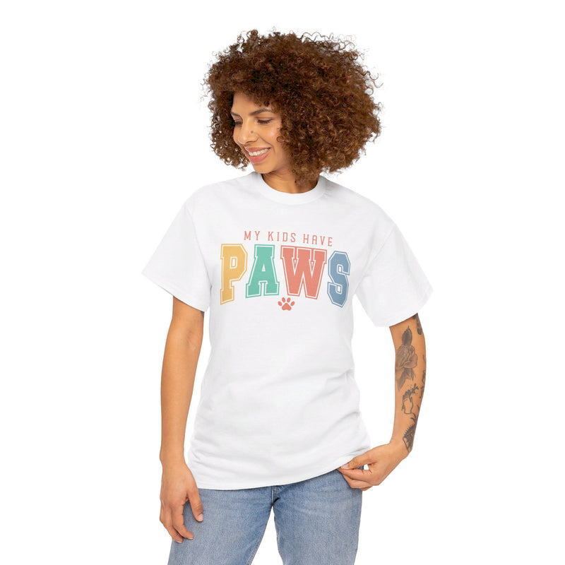 My Kids Have Paws Unisex Heavy Cotton Tee