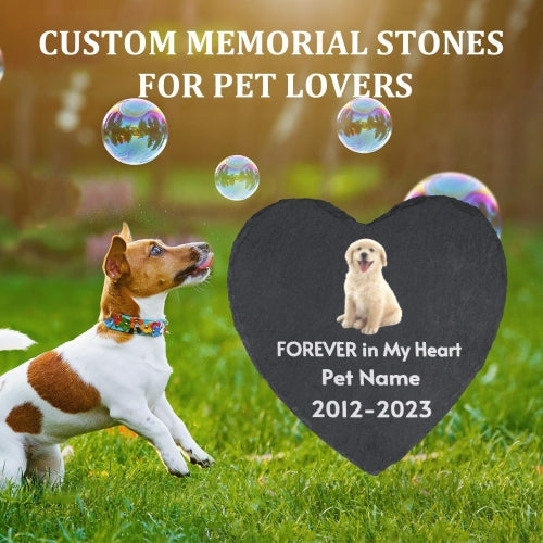 Personalized Heart-Shaped Pet Memorial Stone – Honoring Cherished Memories