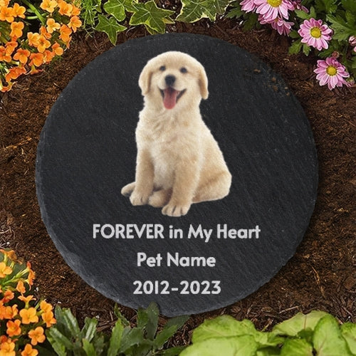 Personalized Round Shaped Pet Memorial Stone – Honoring Cherished Memories