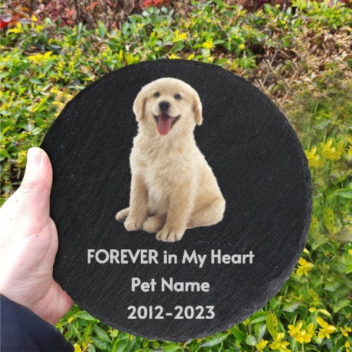 Personalized Round Shaped Pet Memorial Stone – Honoring Cherished Memories