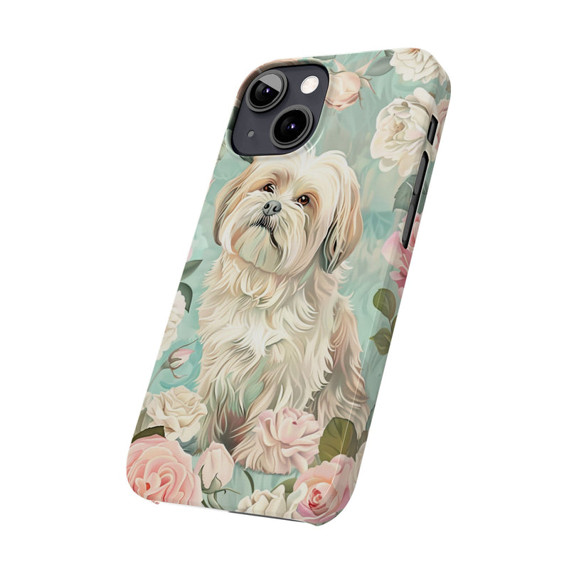 Havanese with Flowers Slim iPhone Cases