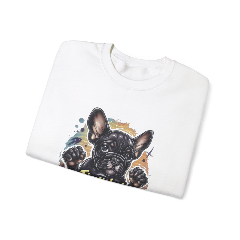 Tiny but Mighty French Bulldog Unisex Crewneck Sweatshirt – Muscular Design for Dog Lovers