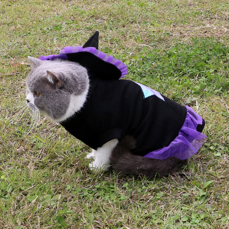 Christmas Wizard Pet Clothes | Festive Purple Outfit for Dogs and Cats