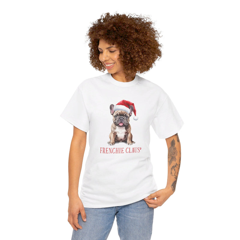 Frenchie Claus French Bulldog Christmas Unisex Heavy Cotton Tee | French Bulldog Christmas Gifts