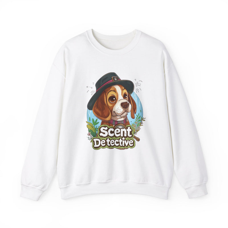 Scent Detective Beagle Unisex Crewneck Sweatshirt – Dog in Detective Hat