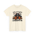 Life is Better with Coffee Doberman Unisex Heavy Cotton Tee