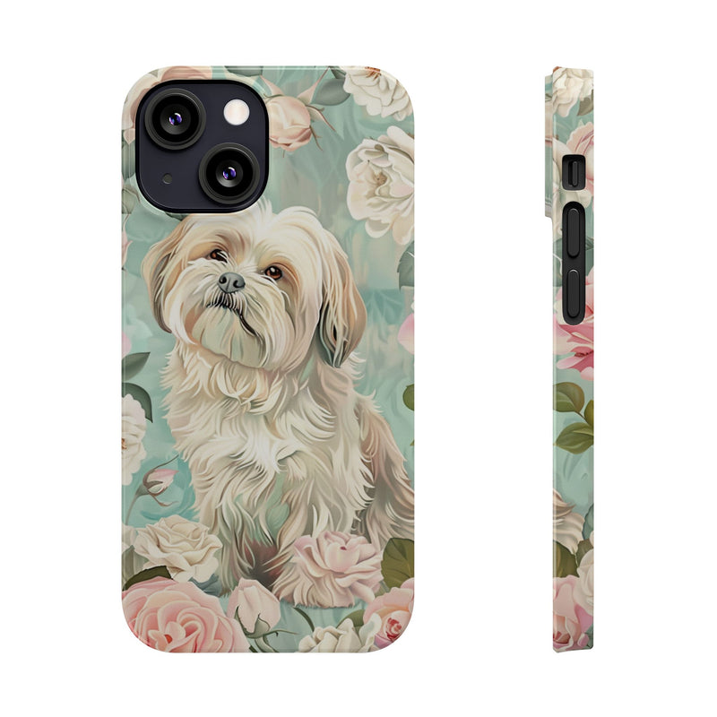 Havanese with Flowers Slim iPhone Cases