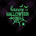 Plaid Glow-in-the-Dark Halloween Dog Bandana