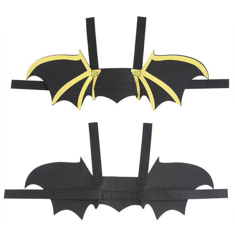 Dog Halloween Costumes Cat Print Bat Wings Bell