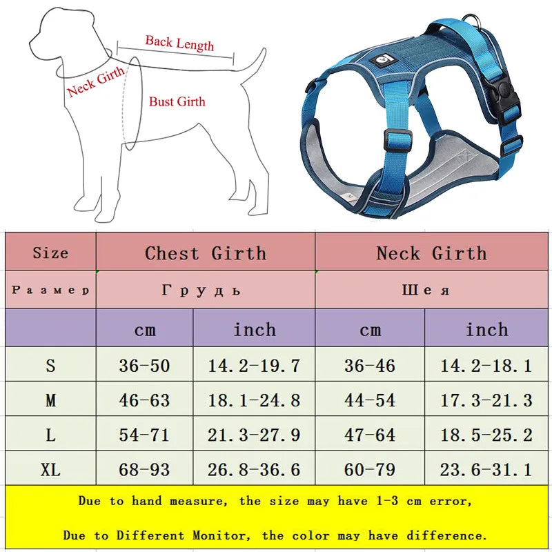 Adjustable No-Pull Dog Harness - Walking Chest Vest for Small, Medium, and Large Dogs