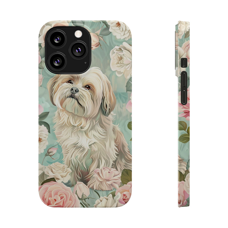 Havanese with Flowers Slim iPhone Cases