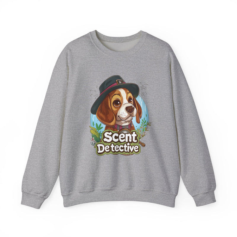 Scent Detective Beagle Unisex Crewneck Sweatshirt – Dog in Detective Hat