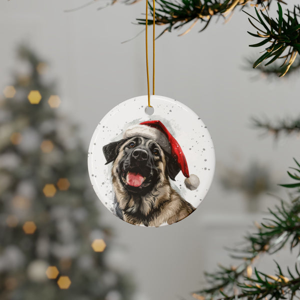 Anatolian Shepherd Round Ceramic Christmas Ornament