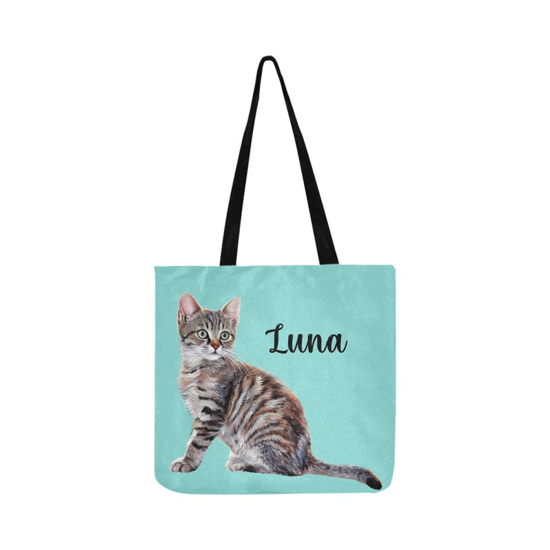 Personalized Reusable Shopping Bag with Custom Pet Portrait