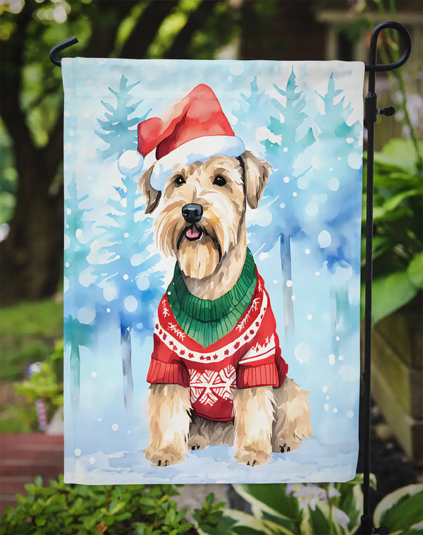 Wheaten Terrier Garden Flag – Holiday Christmas Decor