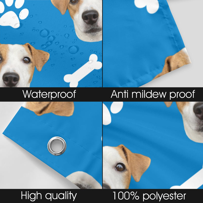 Custom Pet Photo Pattern Shower Curtain, Personalized Photo Shower Curtain Solid Colors