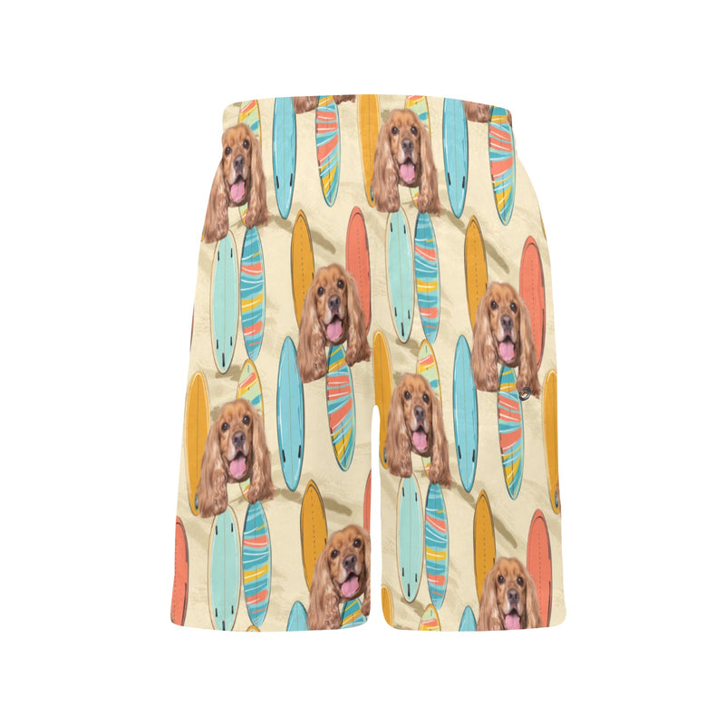 Custom Pet Dog Faces Photo Boys' Casual Beach Shorts