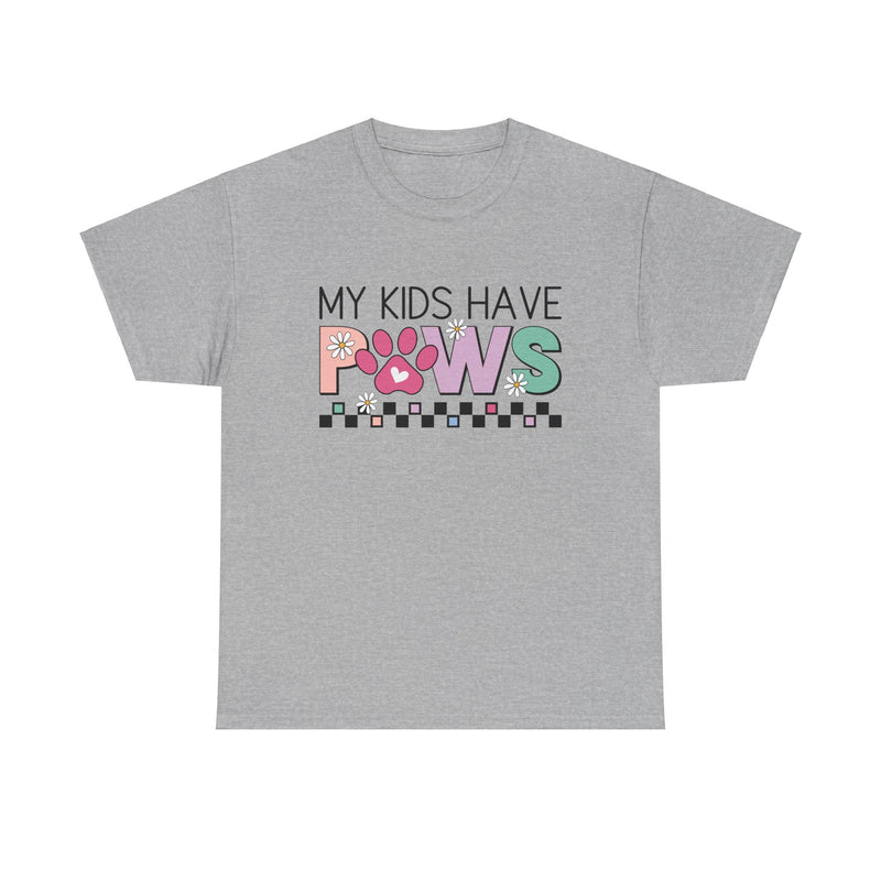 My Kids Have Paws Unisex Heavy Cotton T-shirt, Dog Mom Shirt, Dog Dad Gifts