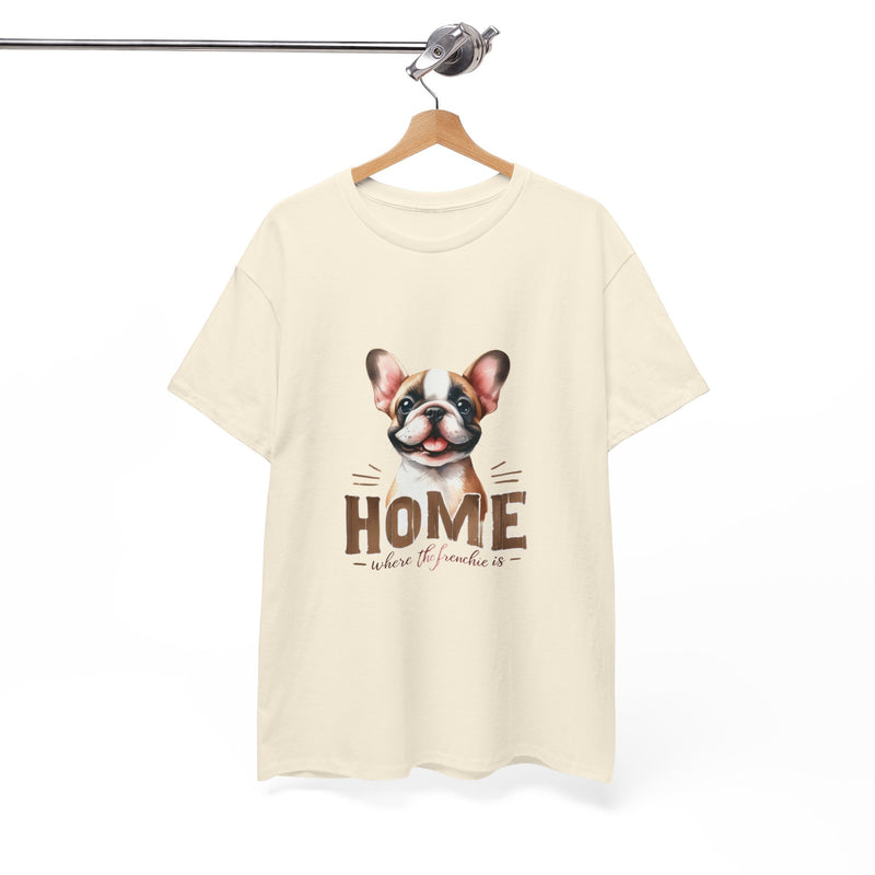 Home Where the Frenchie is French Bulldog Unisex Heavy Cotton Tee