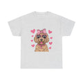 Goldendoodle Valentine's Day Tee with Pink Hearts | Unisex Cotton Shirt