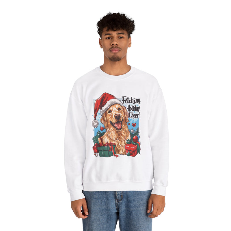 Golden Retriever Christmas Sweatshirt – Fetching Holiday Cheer, Unisex Crewneck