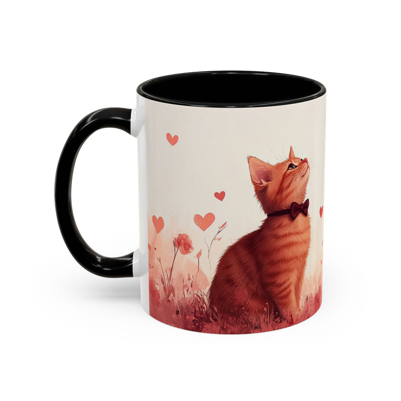 Abyssinian Valentine's Day Cat Accent Coffee Mug (11, 15oz)