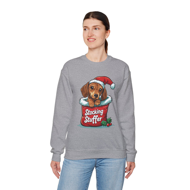 Dachshund Christmas Stocking Unisex Crewneck Sweatshirt – Stocking Stuffer