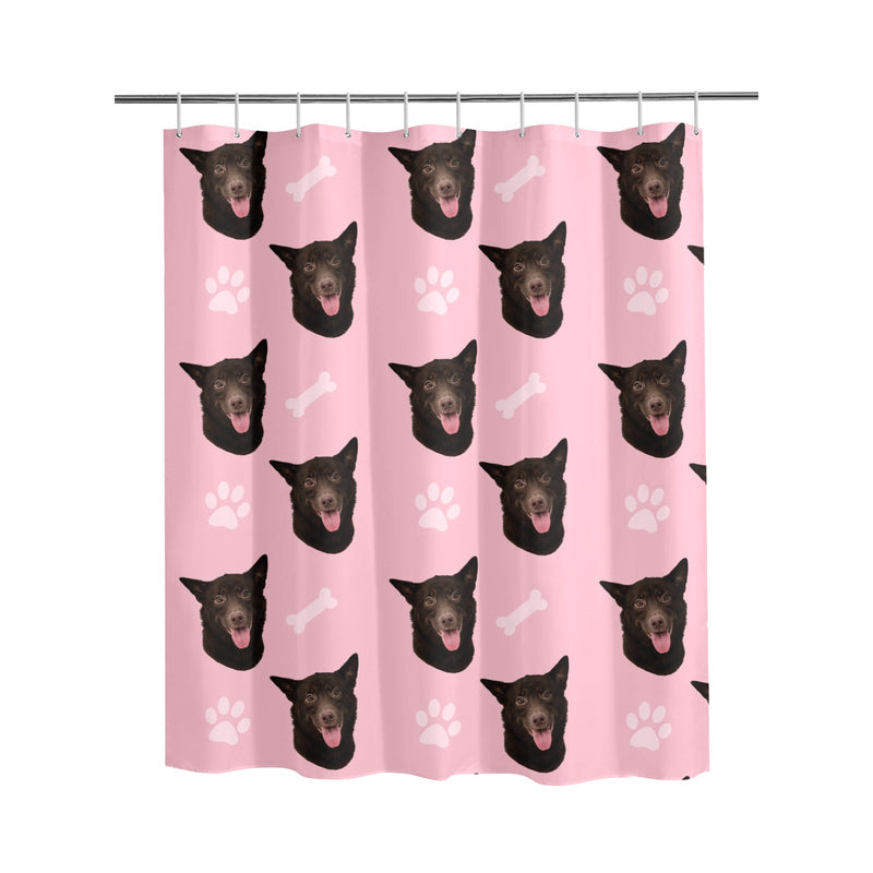 Custom Pet Photo Pattern Shower Curtain, Personalized Photo Shower Curtain Solid Colors