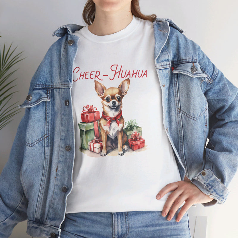 Chihuahua Christmas Unisex Heavy Cotton Tee | Chihuahua Dog Christmas Gift