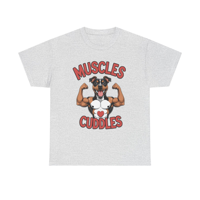 American Staffordshire Terrier Muscles & Cuddles Unisex Heavy Cotton Tee