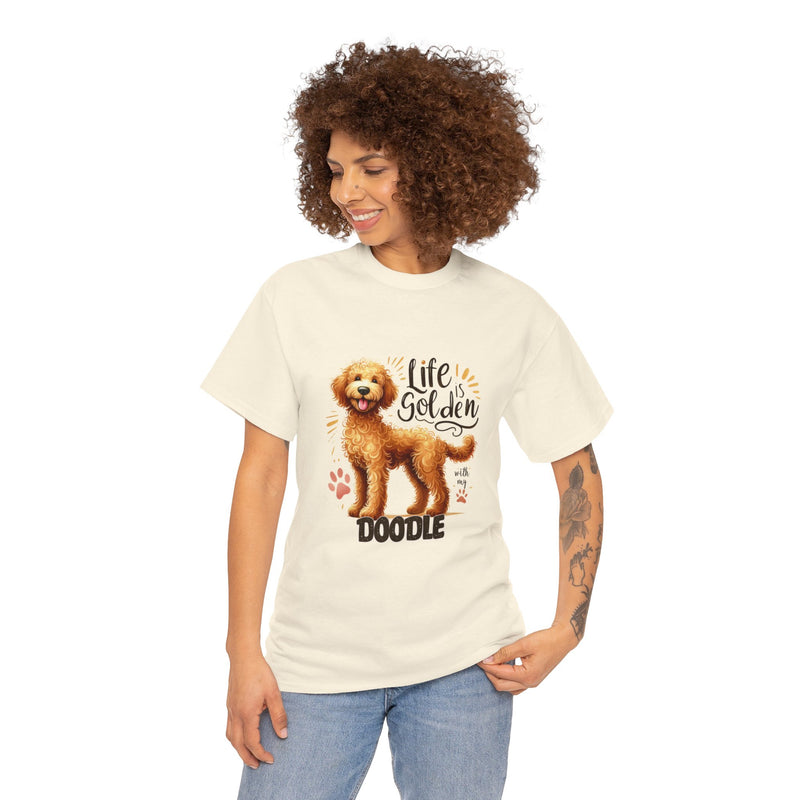 Life is Golden with My Doodle Unisex Heavy Cotton Tee