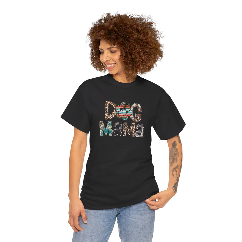 Dog Mama Unisex Heavy Cotton Tee | Dog Mama Paw Print Shirt