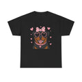 Rottweiler with Pink Hearts Valentine's Day Unisex Heavy Cotton Tee