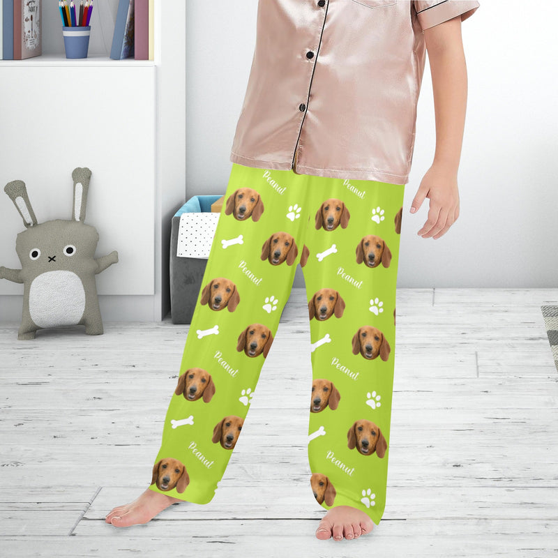 Custom Pet Photo Kid's Pajama, Gift for Dog Lovers, Personalized Little Kids' Pajama Trousers