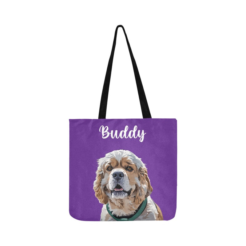 Personalized Reusable Shopping Bag with Custom Pet Portrait