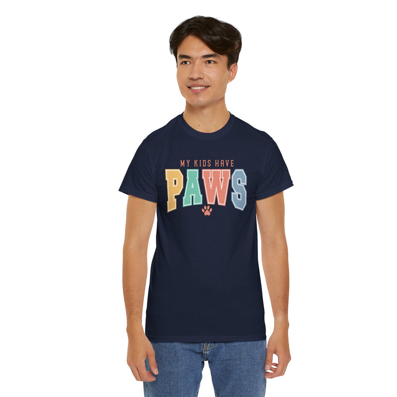 My Kids Have Paws Unisex Heavy Cotton Tee