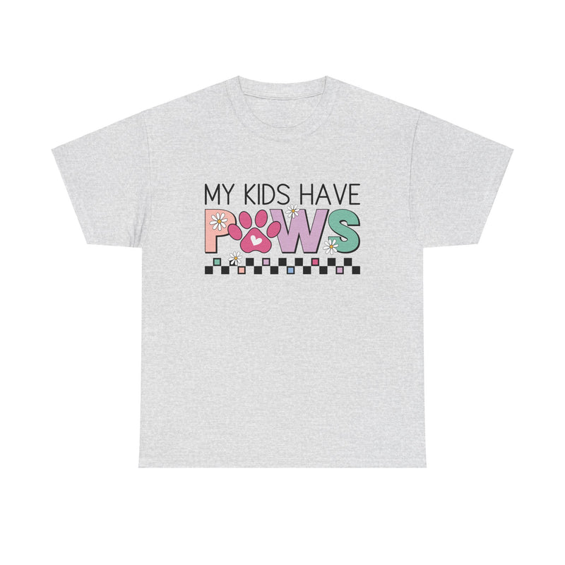 My Kids Have Paws Unisex Heavy Cotton T-shirt, Dog Mom Shirt, Dog Dad Gifts