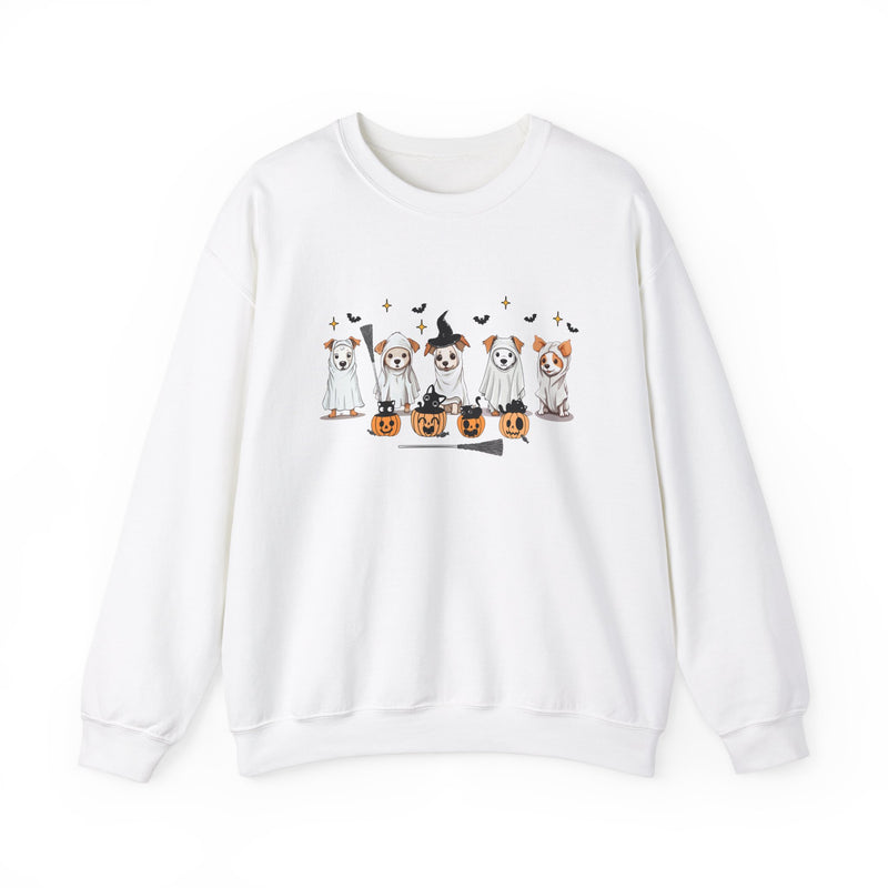 Ghost Dogs Halloween Sweatshirt – Cute Dogs with Pumpkin Design