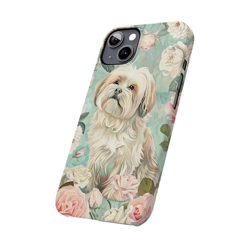 Havanese with Flowers Slim iPhone Cases