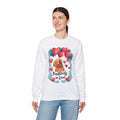 Pawsitively in Love Golden Retriever Unisex Crewneck Sweatshirt – Valentine's Day Heart Balloons Design