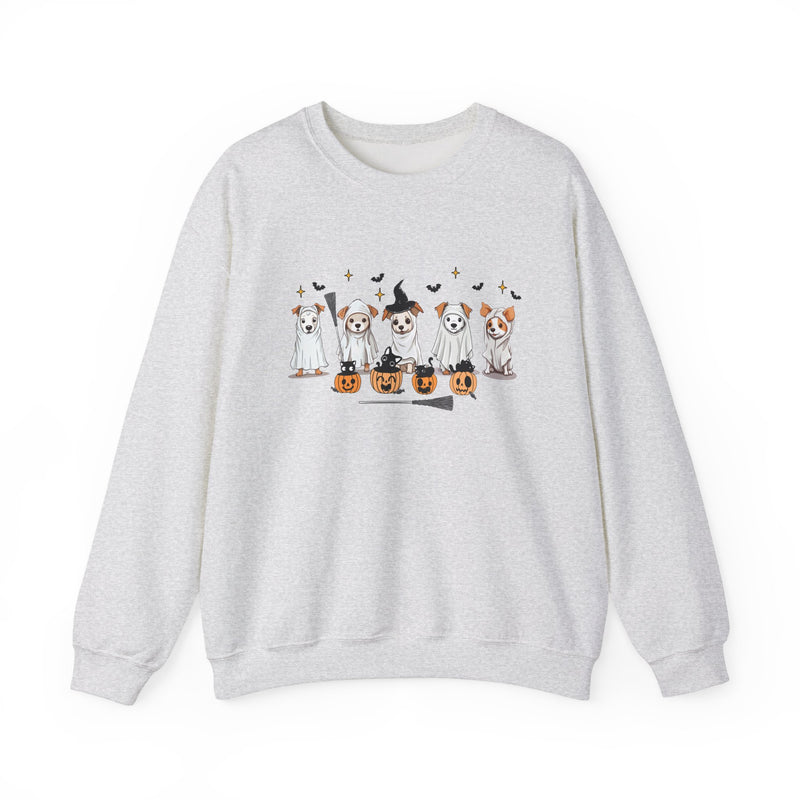 Ghost Dogs Halloween Sweatshirt – Cute Dogs with Pumpkin Design