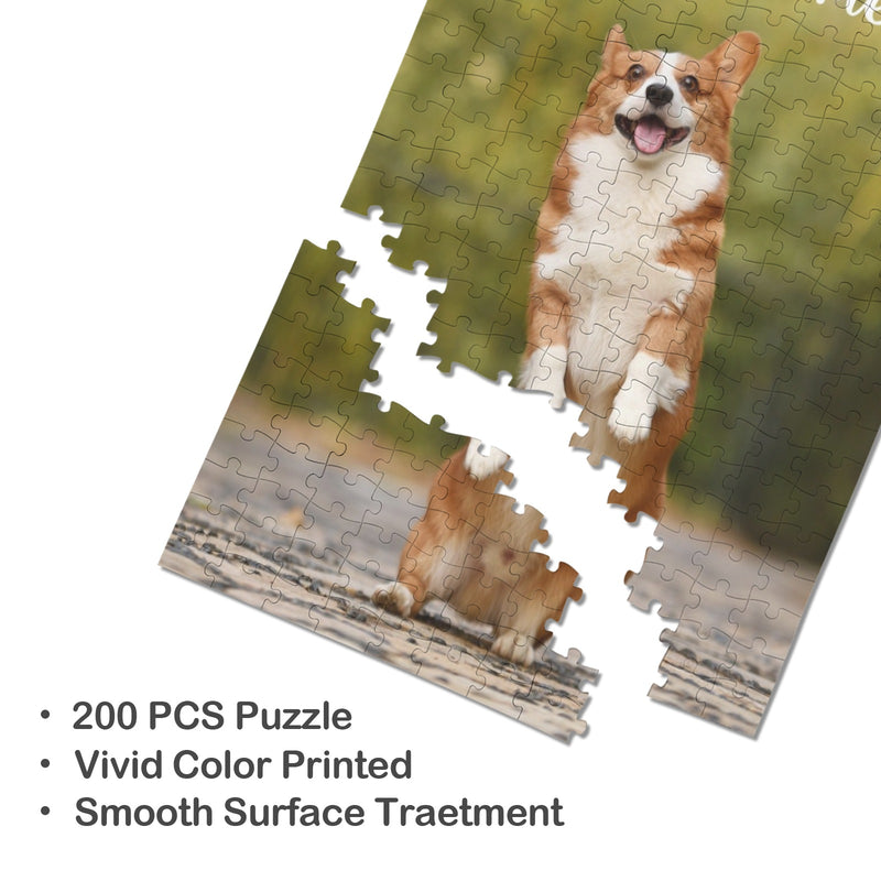 Personalized Dog Photo Wooden Jigsaw Puzzle – Custom Pet Photo Puzzle Gift, Unique Wood Puzzle for Home Décor