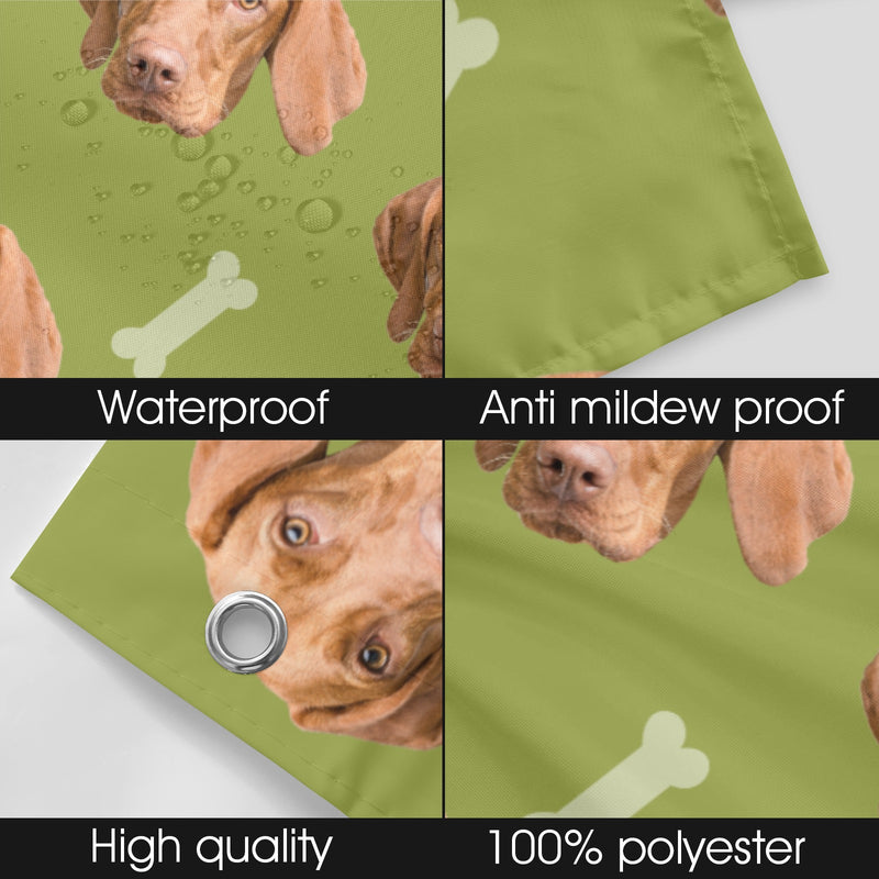 Custom Pet Photo Pattern Shower Curtain, Personalized Photo Shower Curtain Solid Colors