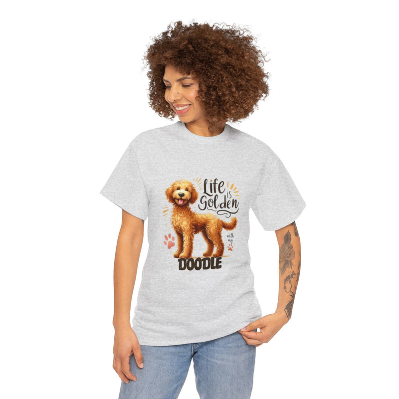 Life is Golden with My Doodle Unisex Heavy Cotton Tee