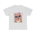 Chihuahua with Pink Hearts Valentine's Day Unisex Heavy Cotton Shirt