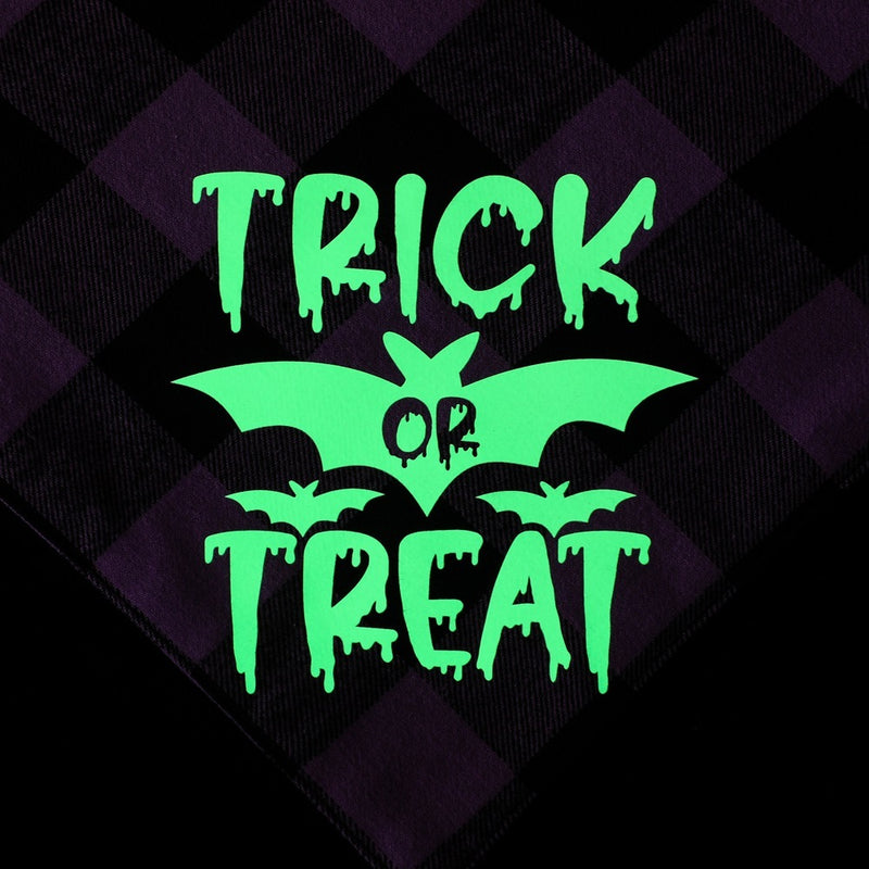 Plaid Glow-in-the-Dark Halloween Dog Bandana