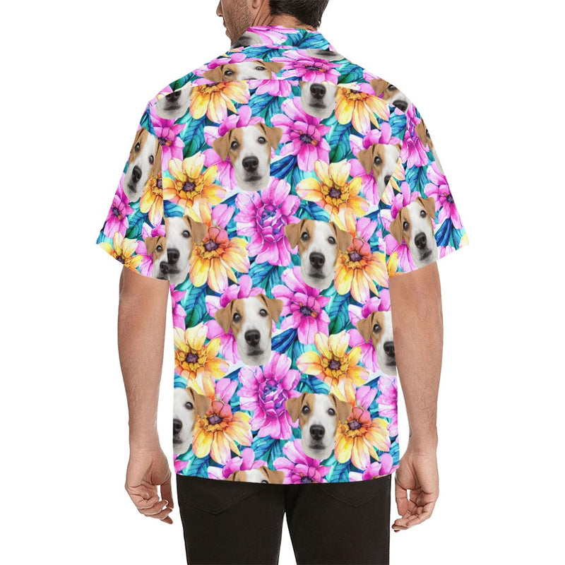 Personalized Unisex Hawaiian Shirt with Pet Faces & Summer Patterns - Custom Dog, Cat, & Pet Print