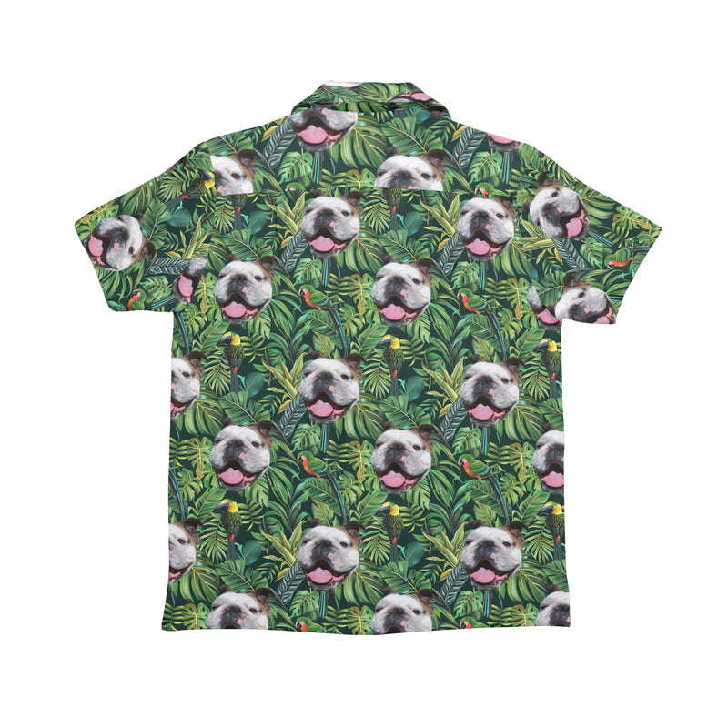 Personalized Big Boys' Hawaiian Shirt with Pet Faces & Summer Patterns - Custom Dog, Cat, & Pet Print